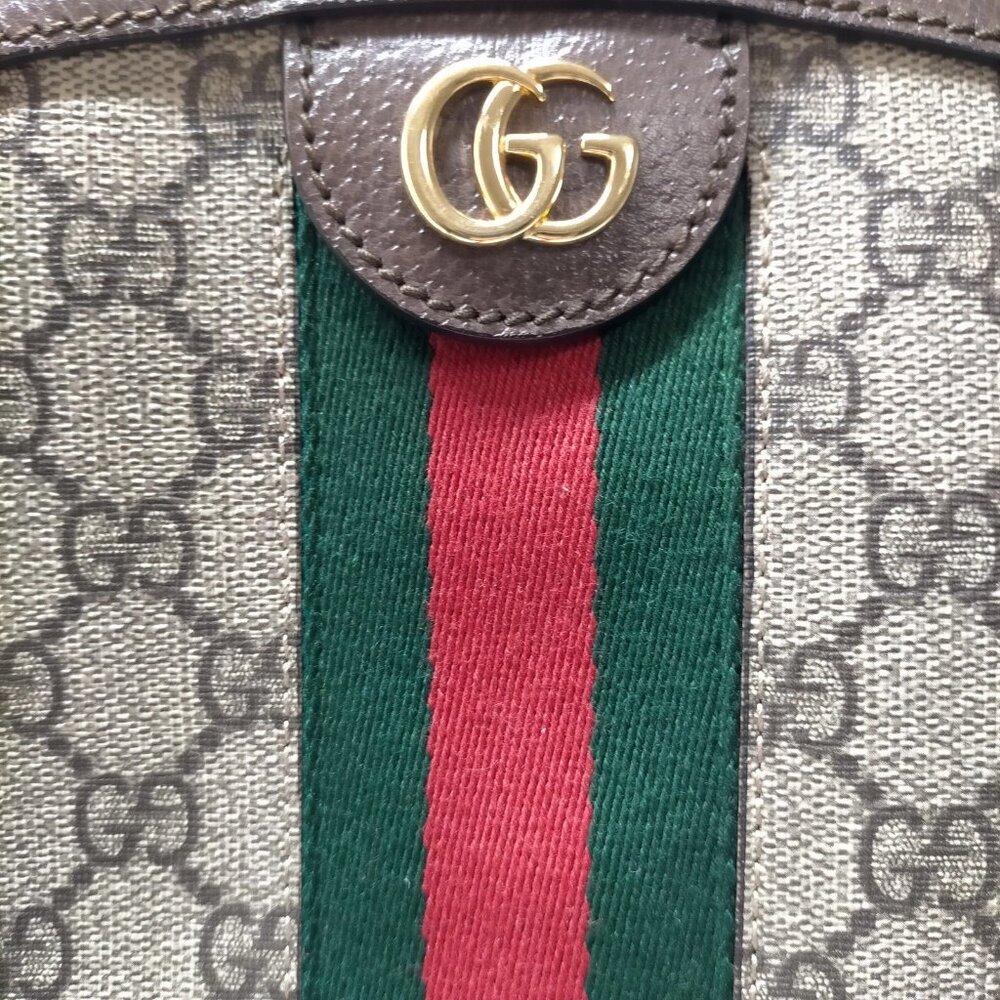 Authentic Gucci Sherry Line Brown PVC Shoulder Bag mn801-030326 - Picture 10 of 16